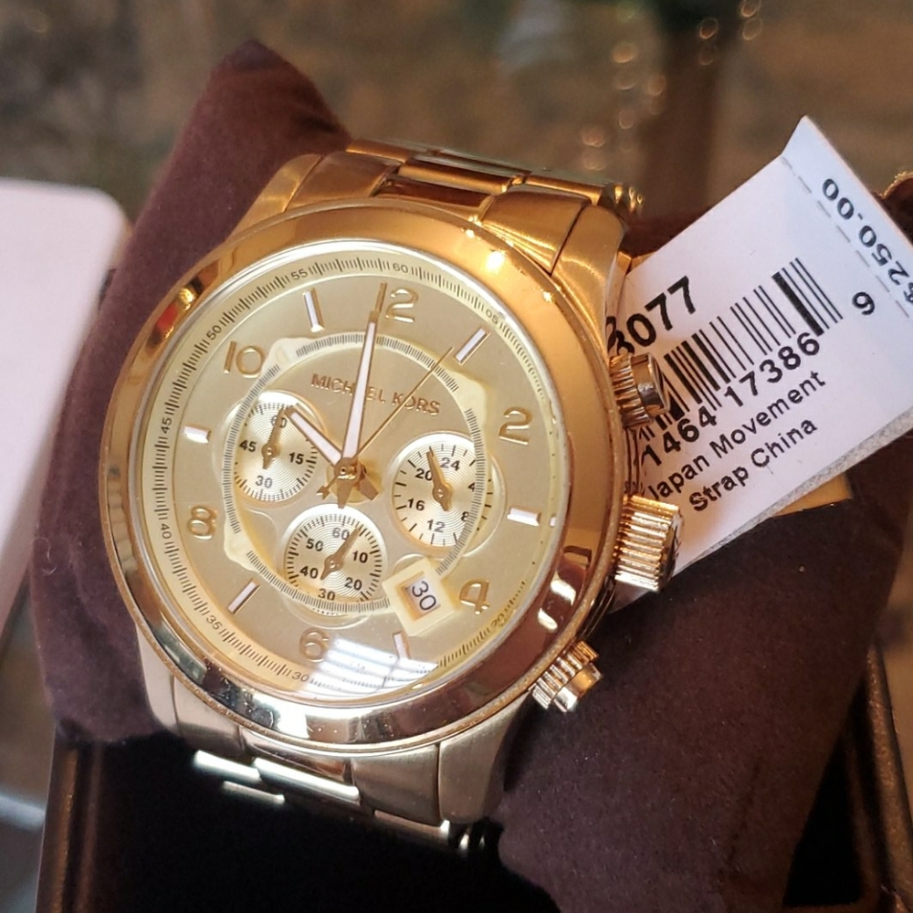 Michael Kors ladies large face gold watch